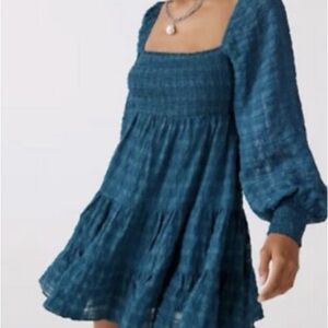 Urban Outfitters Teal Long Sleeve Dress